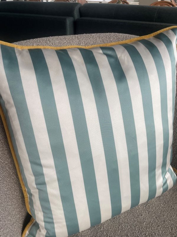 SALE Cushion - Calla Stripe Seaglass and Nectar - Image 2