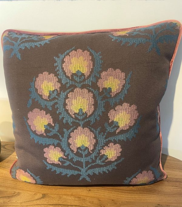 SALE Cushion - Chocolate Damask