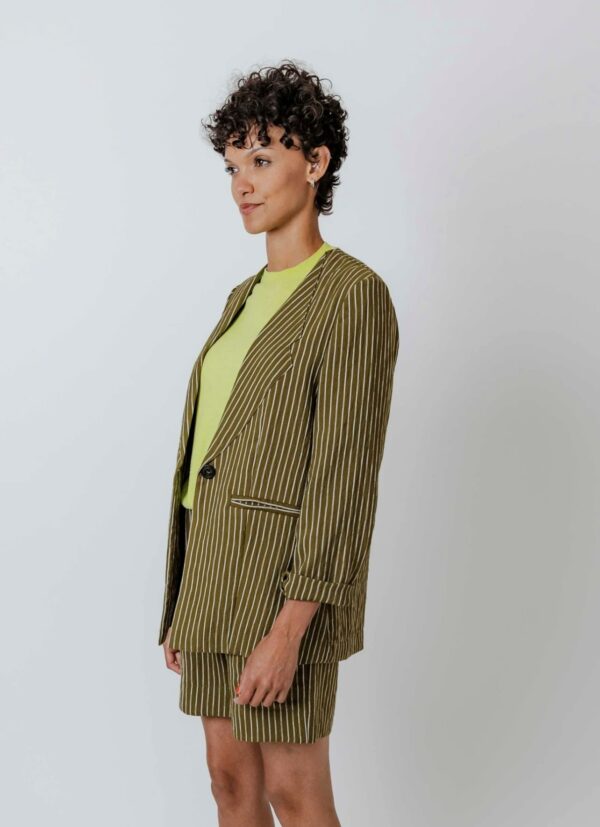 SALE Dean Blazer - Moss Stripe - Image 2