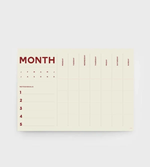 Month Planner - colour A2