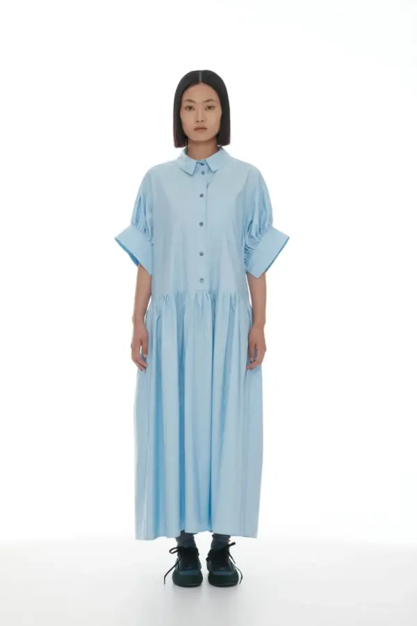 Ricochet Joni Shirt Dress - Pale Blue