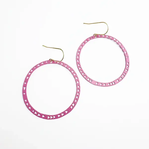 Earrings - Triangle Hoop - 2 colours - Image 2