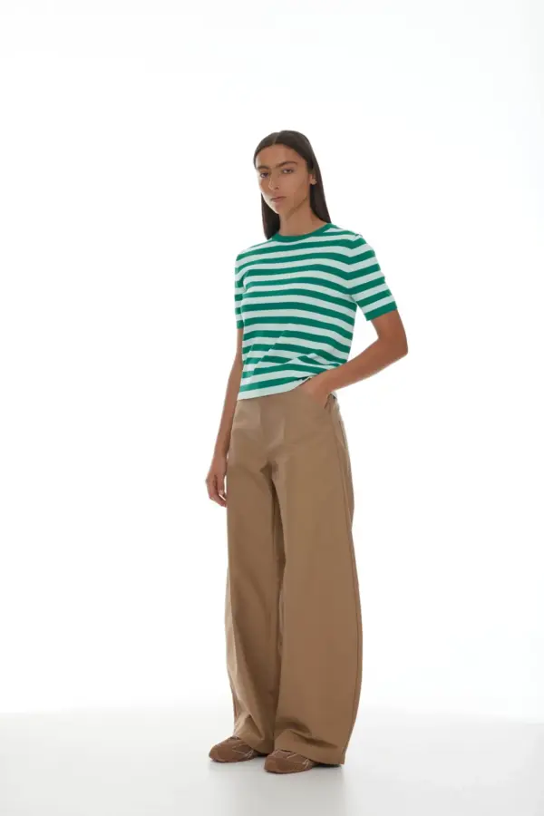 Ricochet Francisco Knit Tee - Mint + Green Stripe - Image 6