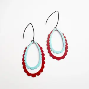 Earrings - midi double scallop hoops - 2 colours