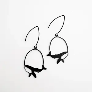 Earrings - mini whale - 2 colours