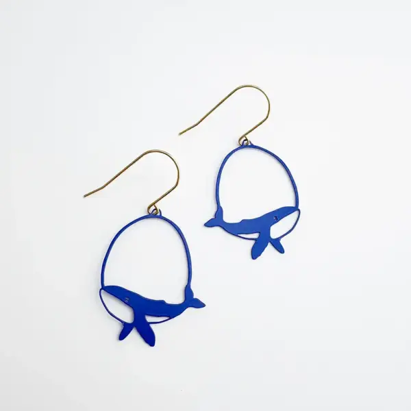 Earrings - mini whale - 2 colours - Image 2