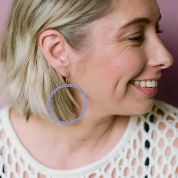 Earrings - Triangle Hoop - 2 colours - Image 3