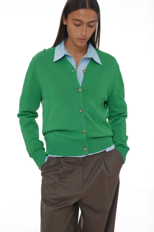 Ricochet Fils Cardigan - Grass Green - Image 4