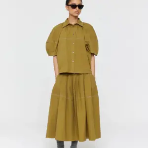 Ricochet - Citterio Shirt - Olive+Ivory stitching