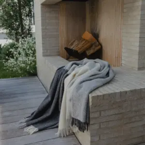 Weave Large Wool Throw - Bayswater Charcoal
