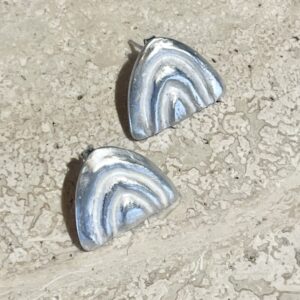 Repousee Small 3-part Stud Earrings by Victoria Pallin