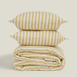 Carlotta+Gee - Yellow Stripes Duvet Cover - Queen
