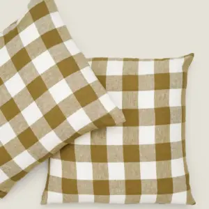 Carlotta+Gee - Olive Check Pillowcase Set - Euro