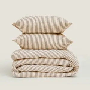 Carlotta+Gee - Olive Stripes Duvet Cover - Queen