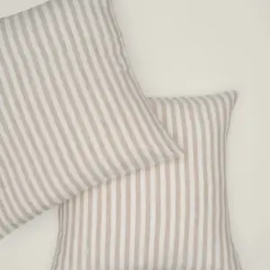 Carlotta+Gee - Wide Natural Stripe Pillowcase Set - Euro